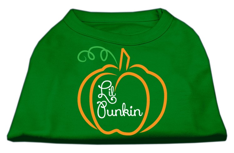 Lil Punkin Screen Print Dog Shirt Green XS